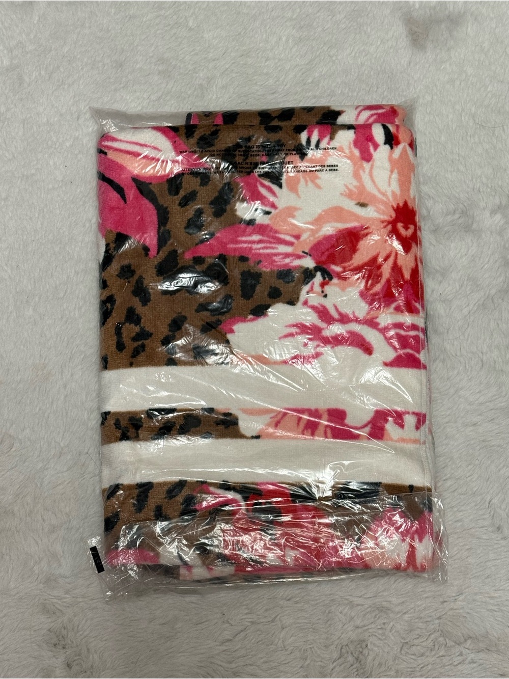 Leopard Floral Tie-Side Bikini Set in Pink with matching Towel - Picture 4 of 9